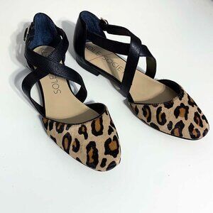 Sole Society "Carmelle" Sandals, Black, and Camel Animal Print, 7M